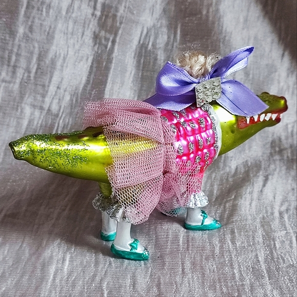 BestPysanky Lady Alligator Crocodile Mercury Glass Vintage Christmas Ornament - Picture 3 of 7